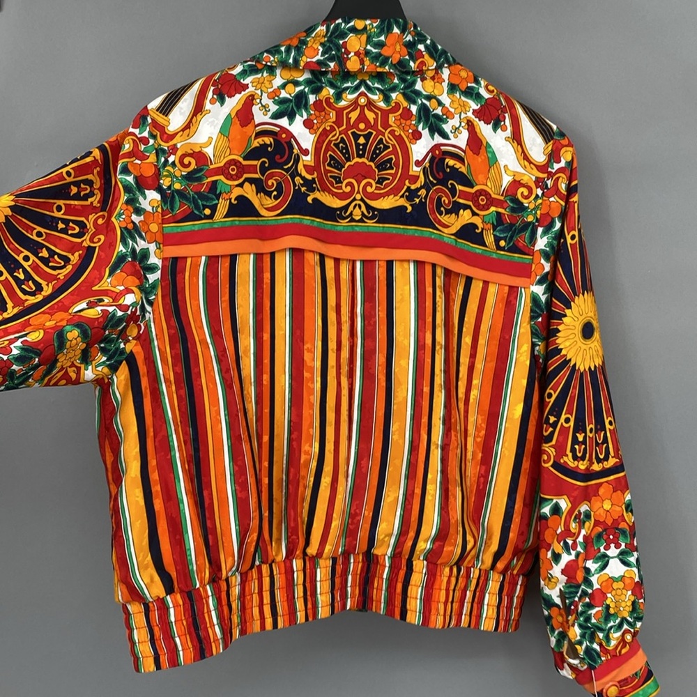 Vintage Howard Wolf Colorful Floral Striped Jacket Maximalist Funky Bold Size 10 - Picture 12 of 16